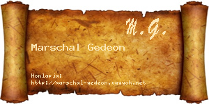 Marschal Gedeon névjegykártya
